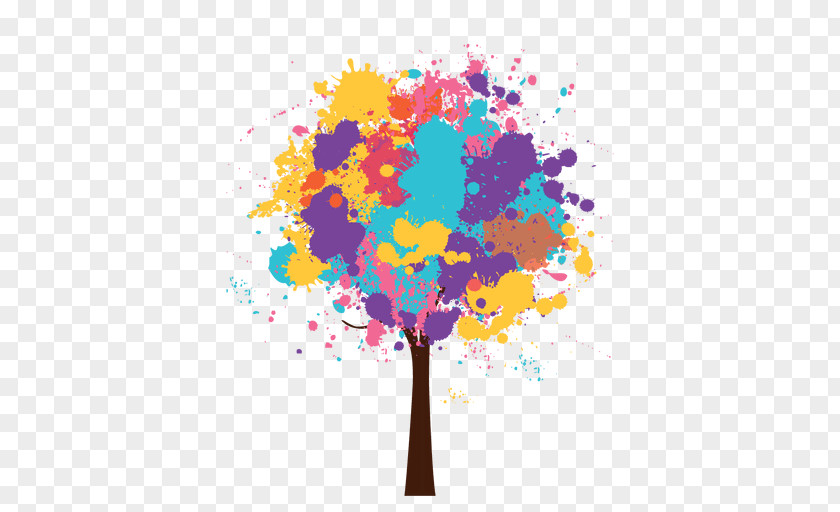 Watercolor Plant Color Tree PNG