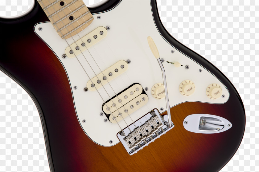 Guitar Fender Stratocaster Standard HSS Electric Sunburst American Elite Shawbucker PNG