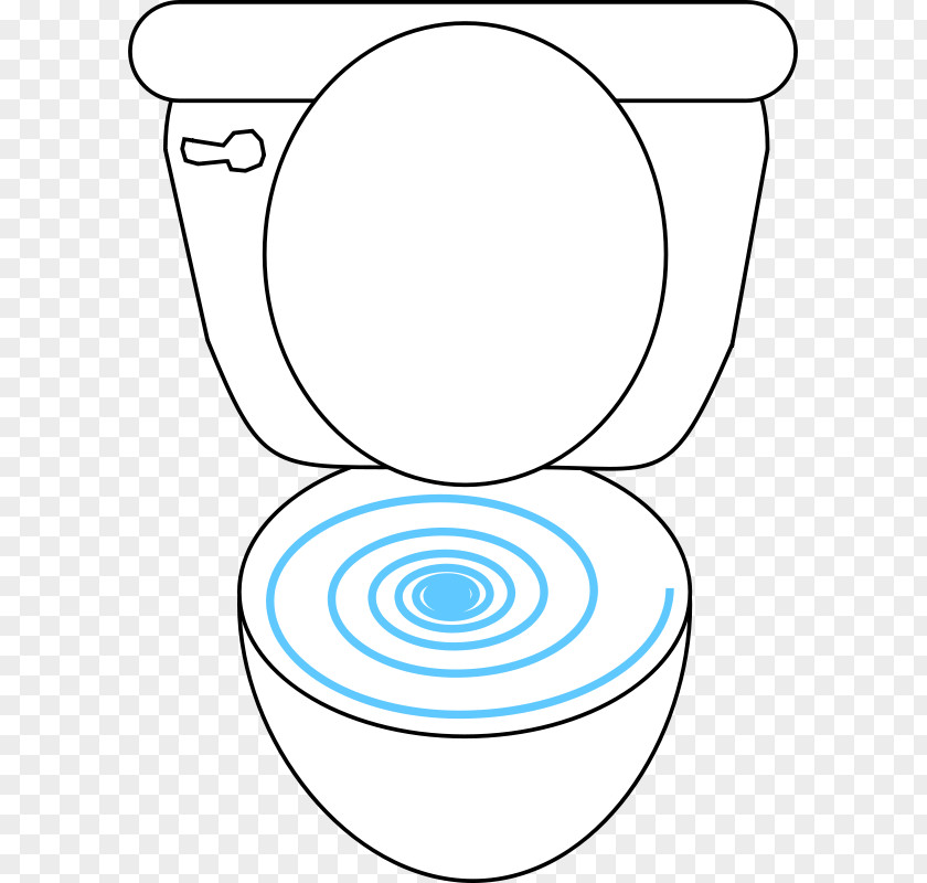 Hand-drawn Cartoon Flush Toilet Bathroom Clip Art PNG