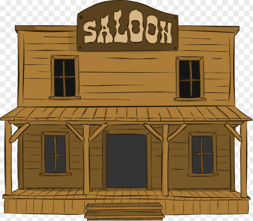 Wild West Animation Bar Western Saloon Log Cabin PNG