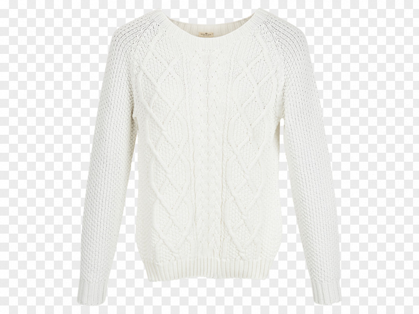 Off White Sleeve Sweater Outerwear Neck PNG