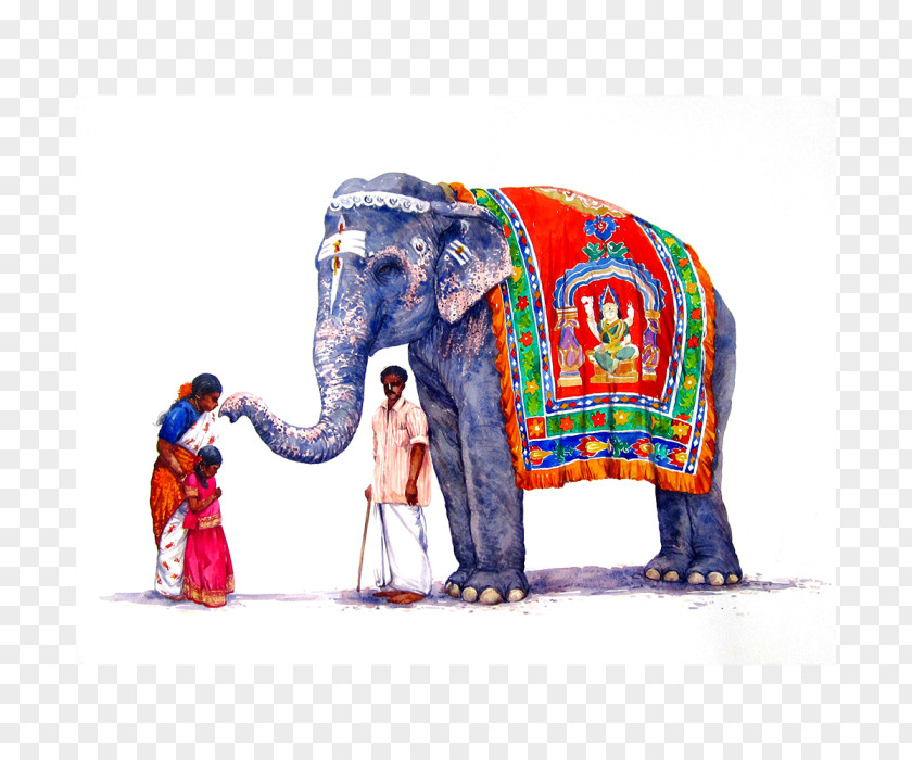 Watercolor Elephant Art Museum Canvas Print Artist PNG