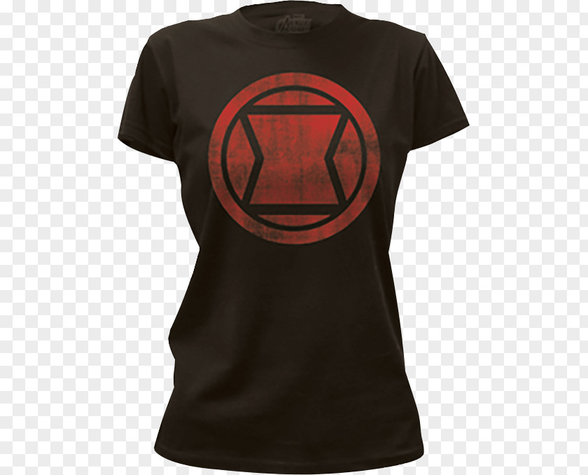 Black Widow Symbol T-shirt Carol Danvers Superhero Clothing PNG