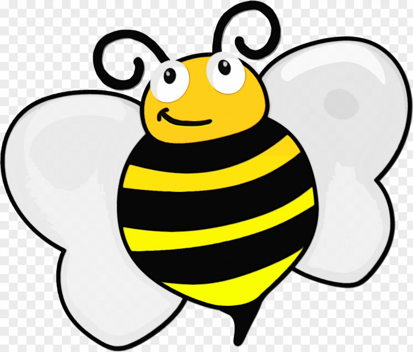 Line Art Smile Cartoon Bee PNG