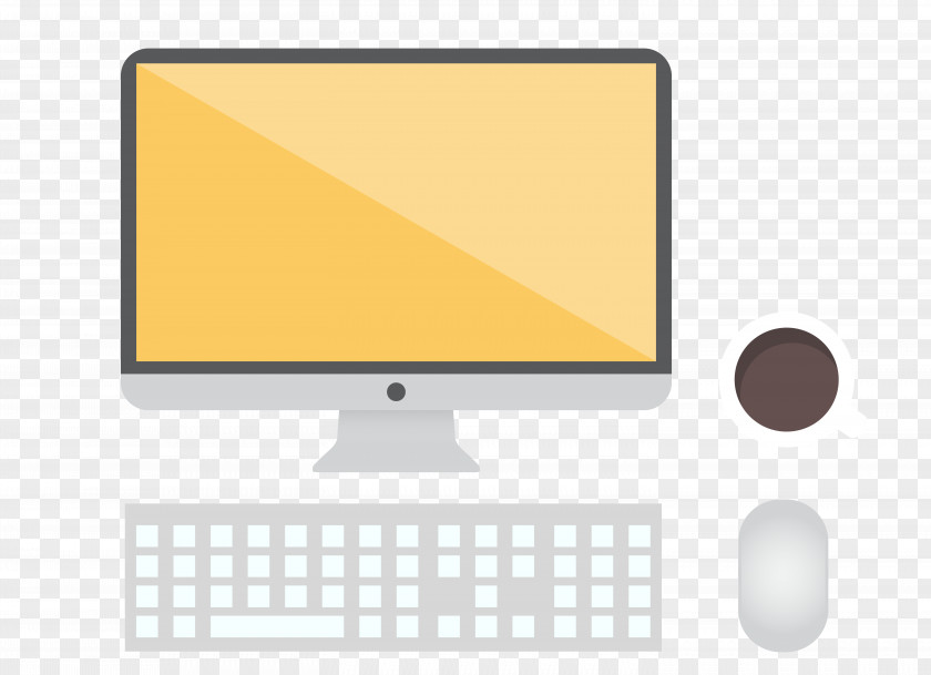 Vector Computer Keyboard And Mouse Coffee Material School Graphic Design Illustration PNG