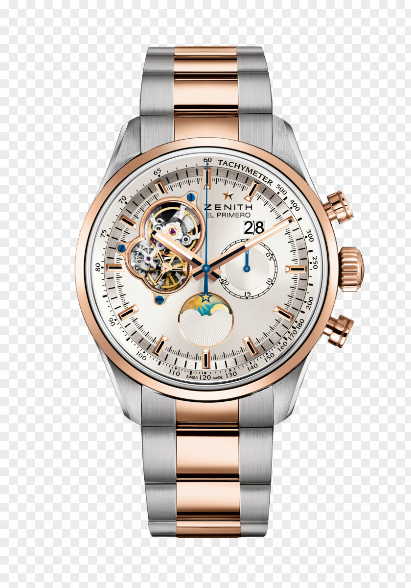 Golden Glare Zenith Chronograph Watch TAG Heuer Clock PNG