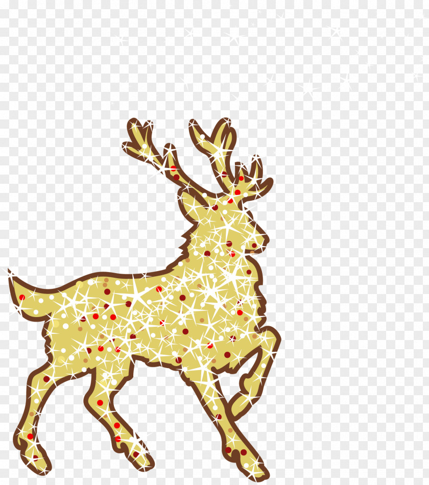 Golden Reindeer Vector Material Natal Luz Christmas PNG