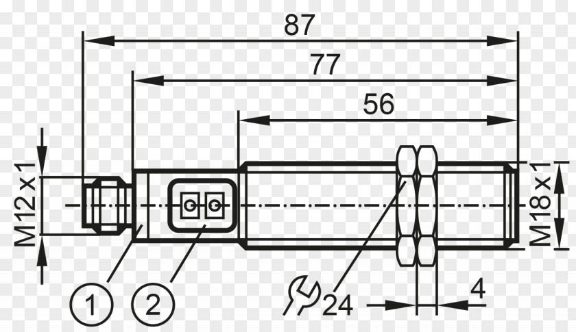 Installation Drawing Inductive Sensor Capacitive Sensing IFM Efector, Inc. Electrical Connector PNG