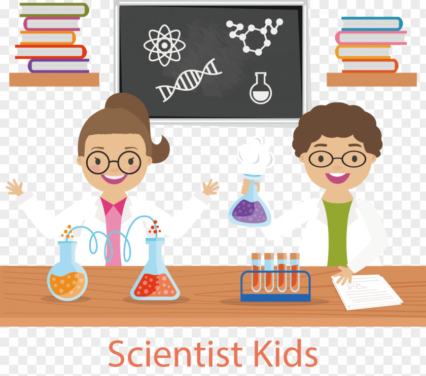 Vector Hand-painted Young Scientists Laboratory Euclidean Scientist Test Tube Science PNG