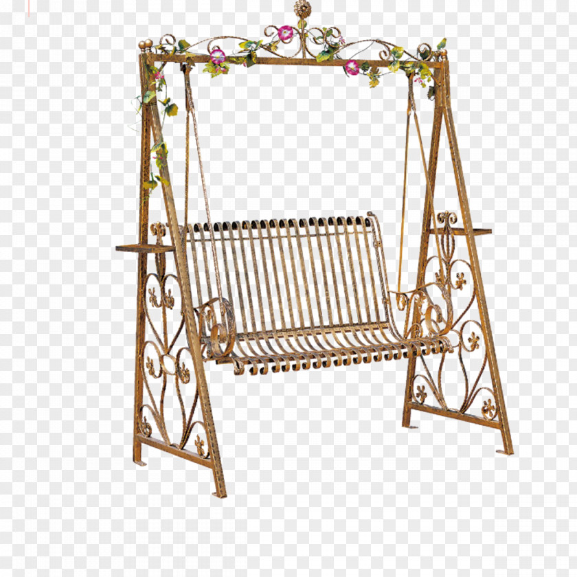 Garden Rocking Chair Swing Wrought Iron Furniture PNG