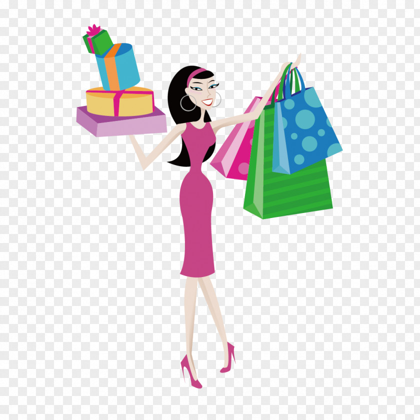 Shopping Woman Euclidean Vector PNG