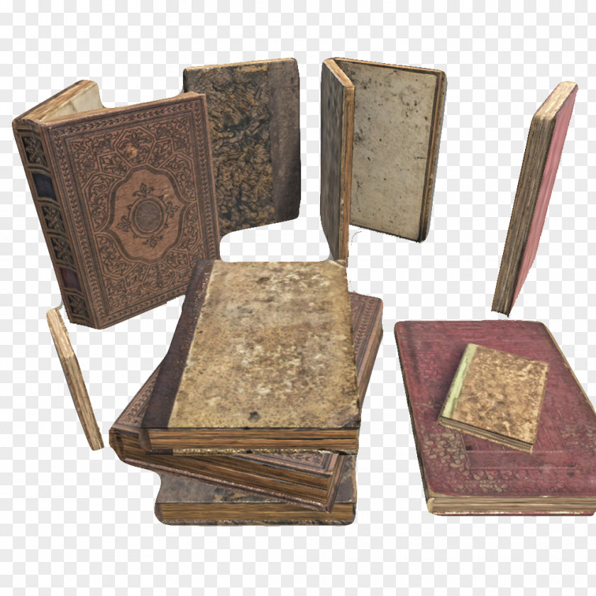 A Pile Of Old Books Low Poly Book 3D Computer Graphics PNG