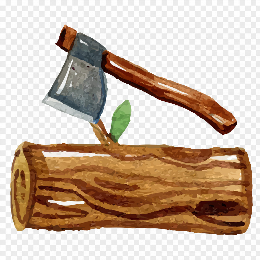 Trees And Ax Vector Material Wood PNG