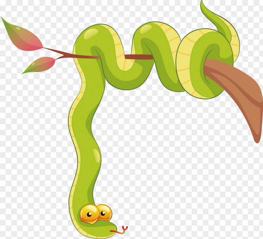 Vector Green Snake Euclidean PNG