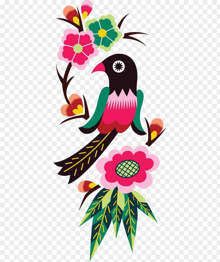 Cartoon Bird Flowers Royalty-free Clip Art PNG