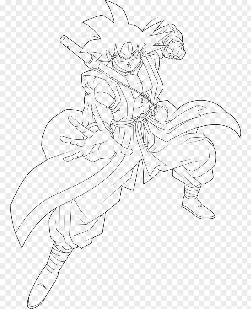 Dragon Ball Fighter Z Goku Blue Line Art DeviantArt Cartoon Sketch PNG