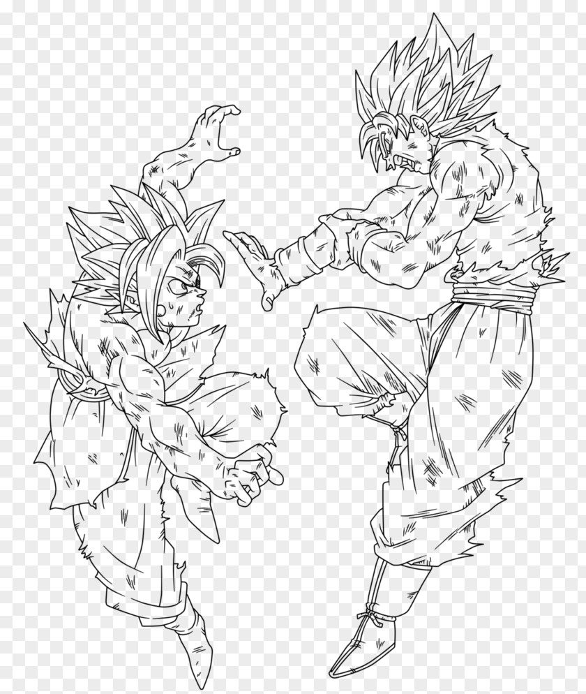 Goku Line Art Trunks Vegeta Gogeta PNG