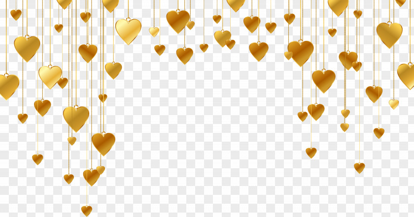 Gold Heart-shaped Pattern Heart Shape Line PNG