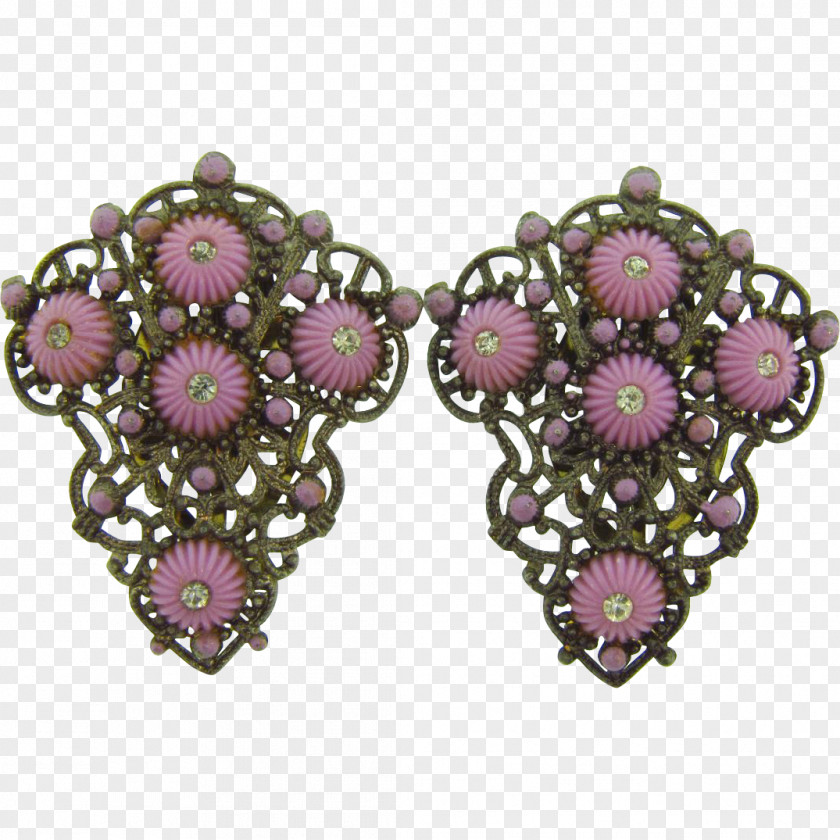 Art Deco Earring Body Jewellery Pink M PNG