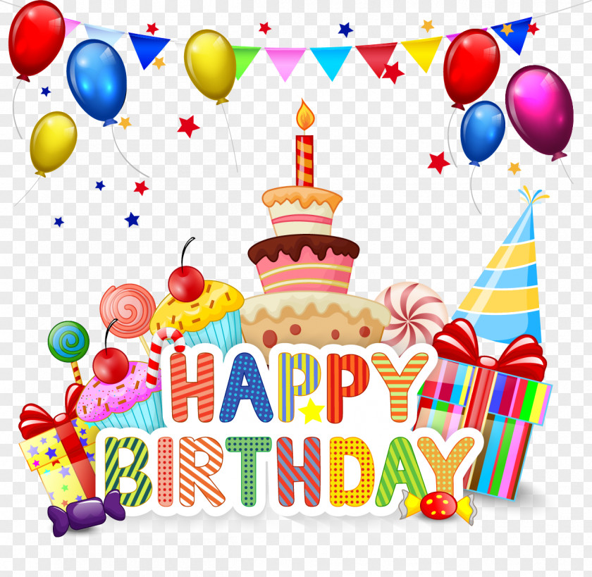 Happy Birthday Cake Cupcake Cartoon PNG