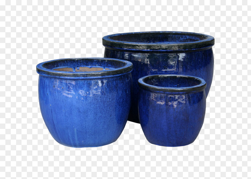 Kek Flowerpot Pottery Ceramic Cobalt Blue Stoneware PNG