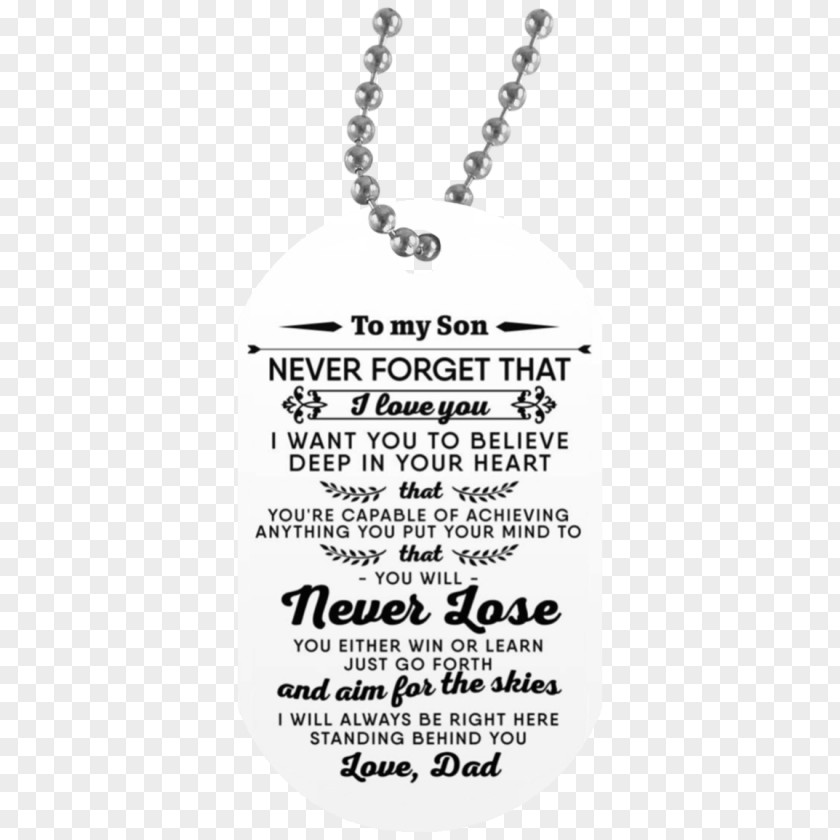 Necklace Father Dog Tag Mother Son PNG