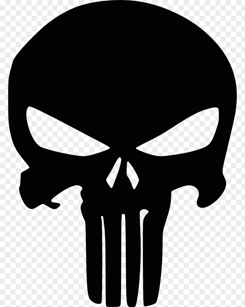 Skull Punisher Logo Marvel Comics Decal PNG