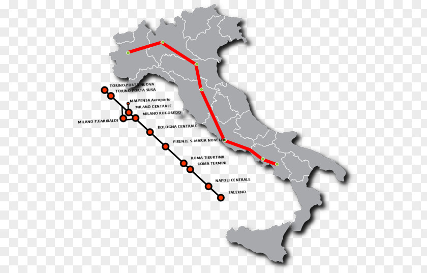 Italy Frecciabianca Train Miles Per Hour Map PNG