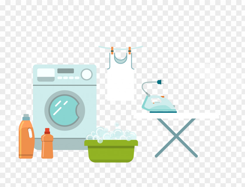 Washing Machine Flat Design Laundry Icon PNG