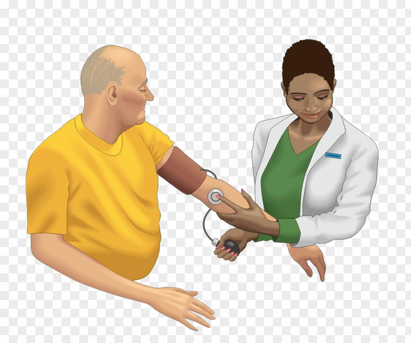 Old Man Measured Blood Pressure Medicine Physician Illustration PNG