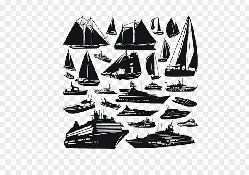 Hand-painted Boat Sailing Ship Illustration PNG