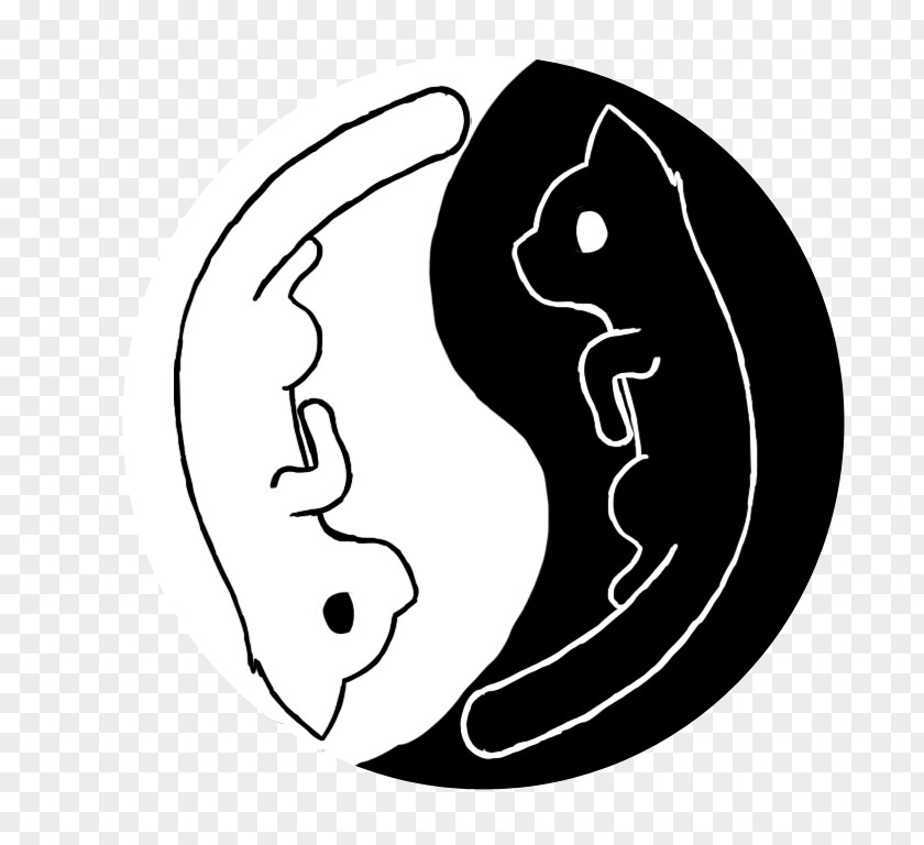 Yin Yang Cat Clip Art Drawing Line Eye Illustration PNG