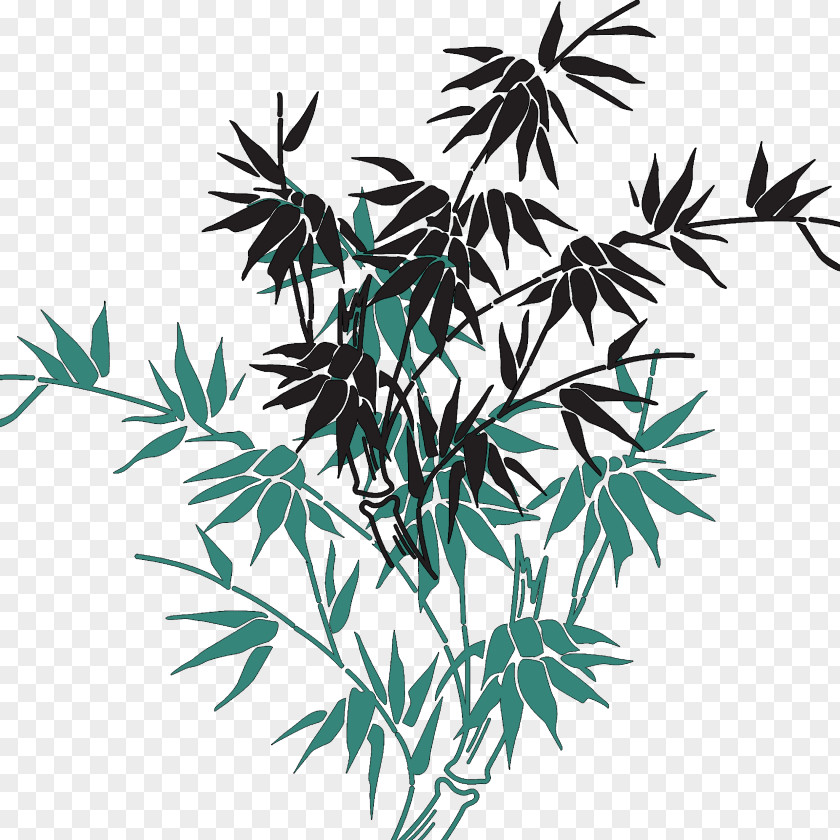 Bamboo Watercolor Painting Ink PNG