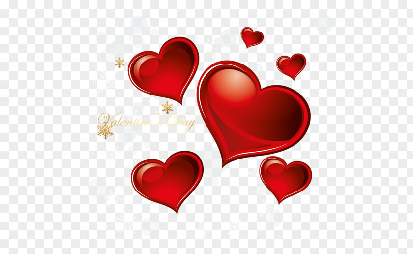 Festive Red Hearts Valentine's Day Heart Clip Art PNG