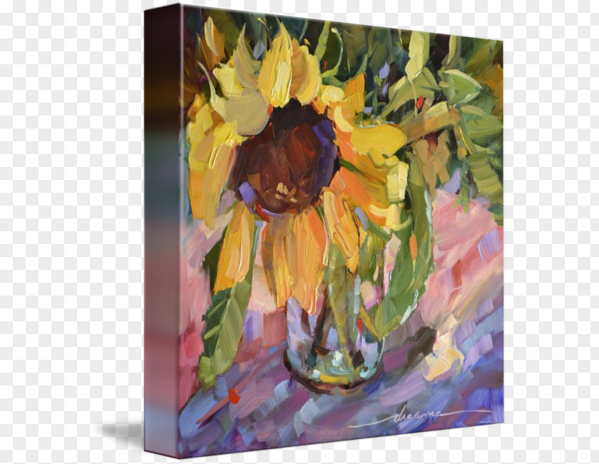 Painting Floral Design Acrylic Paint Modern Art Still Life PNG
