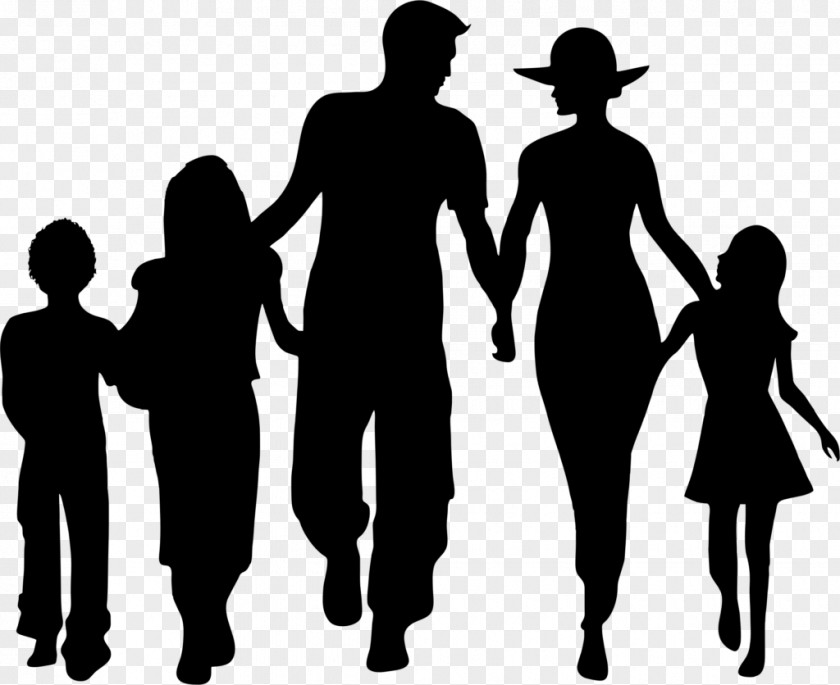 Vector Family Silhouette Clip Art PNG