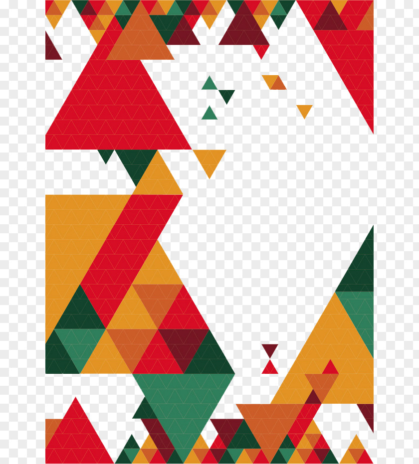 Colorful Triangle Christmas Flyer Poster PNG