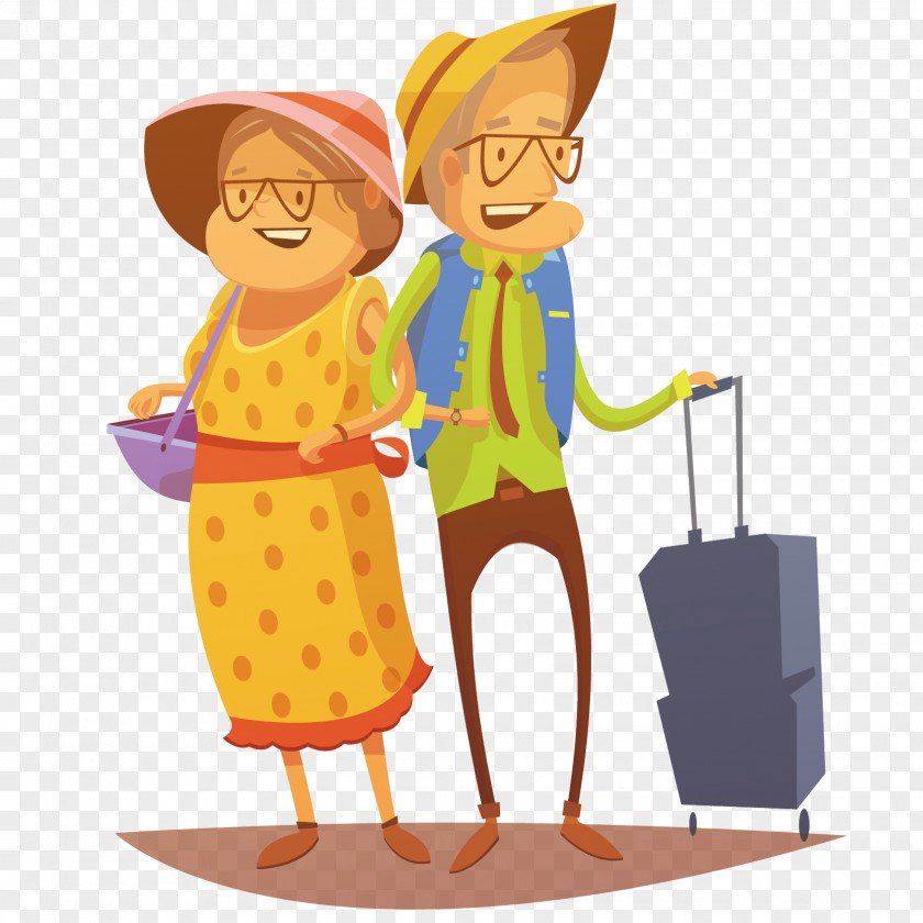 Elderly Couple Vector Material Travel Royalty-free Stock Illustration PNG
