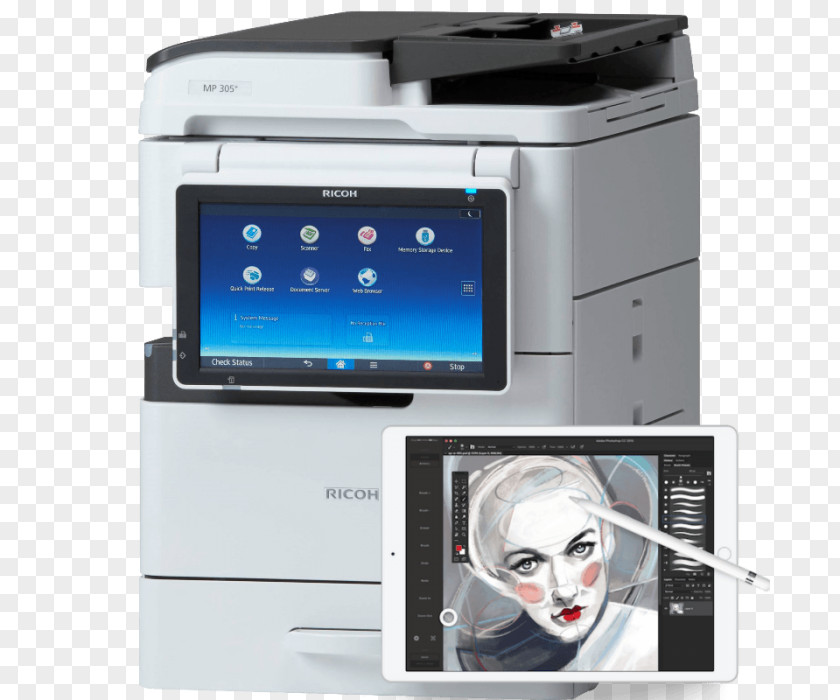 Printer Multi-function Photocopier Ricoh Image Scanner PNG