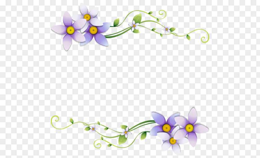 Purple Flower Navigation Dividing Line Header Paper Clip Art PNG