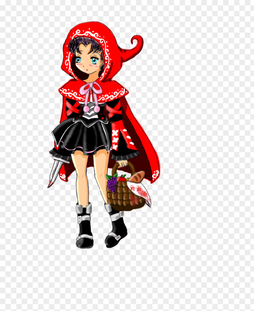 Red Riding Costume Design Cartoon Character PNG
