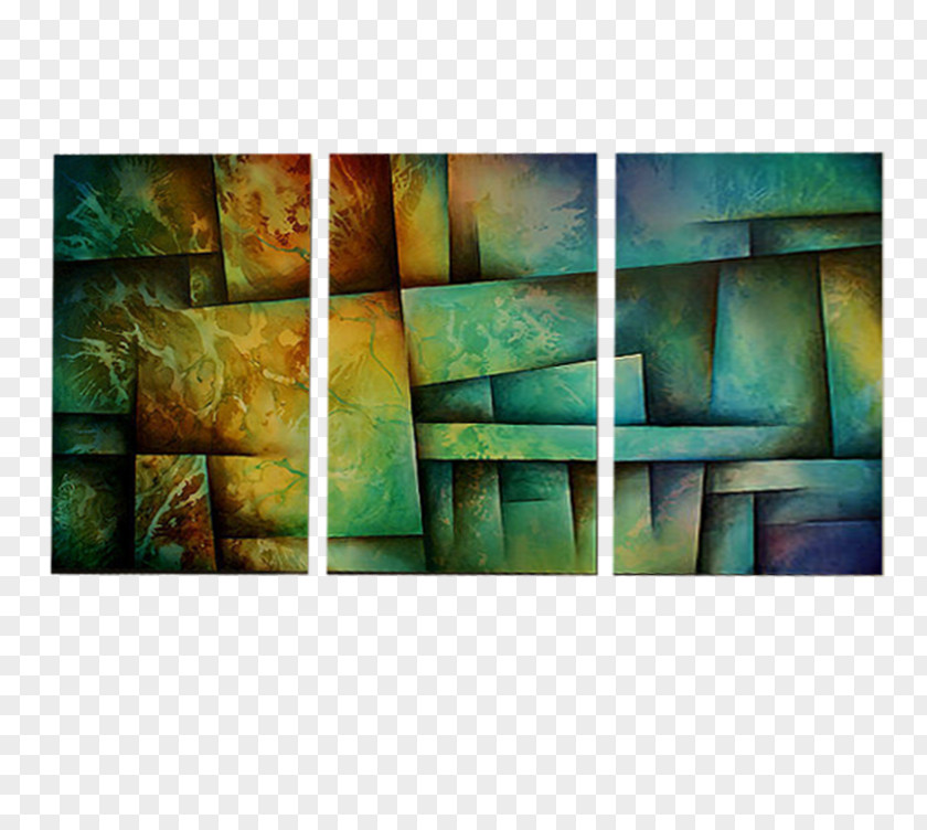 Painting Modern Art Triptych Abstract Contemporary PNG