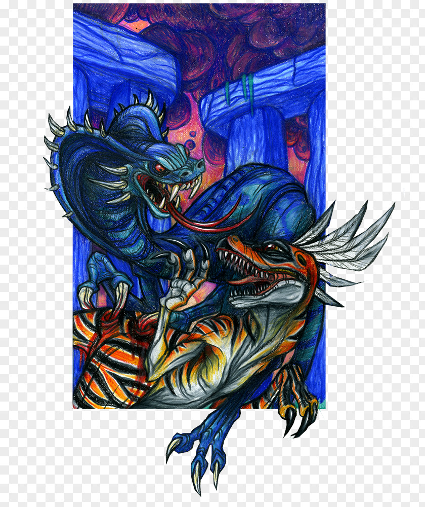 Rave Party Legendary Creature Dragon Art PNG