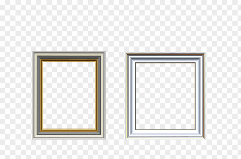 Vector Silver Gold Frame Two Groups Picture PNG