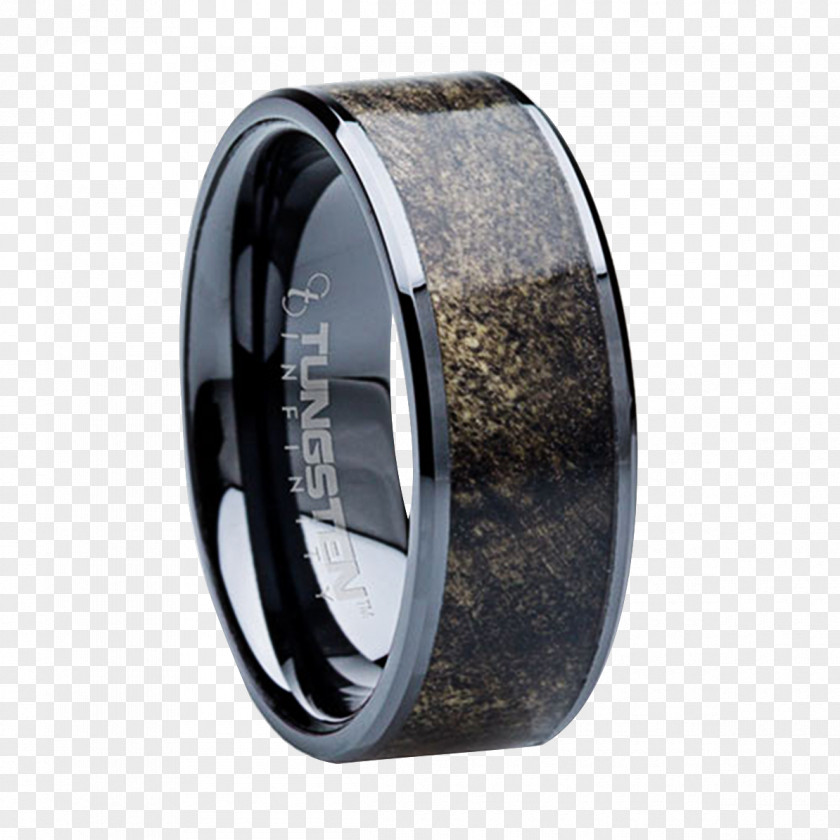 Antler Wedding Ring Tungsten Carbide Inlay Jewellery PNG
