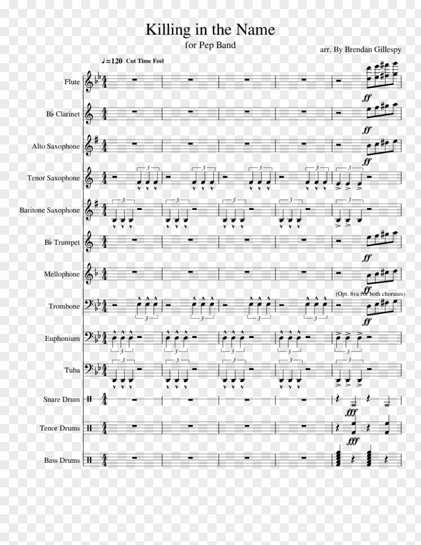 Sheet Music Killing In The Name Rage Against Machine PNG in the Machine, sheet music clipart PNG