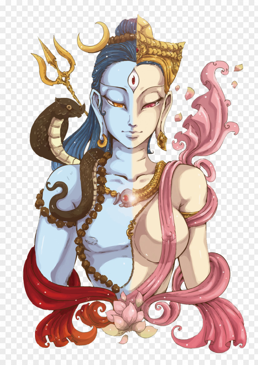 Vector Vishnu Shiva Ardhanarishvara Ganesha Drawing Hinduism PNG