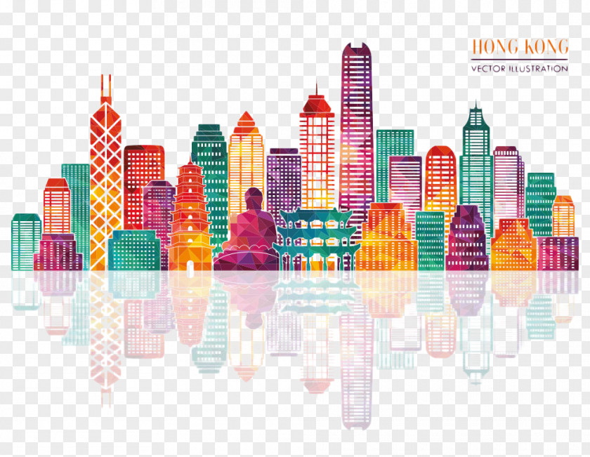 Painted City Hong Kong Skyline Royalty-free Silhouette PNG