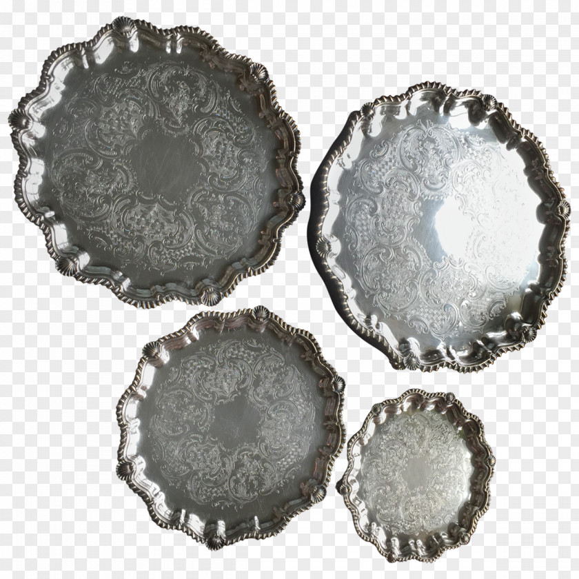 Silver Plate Tableware Platter Circle PNG
