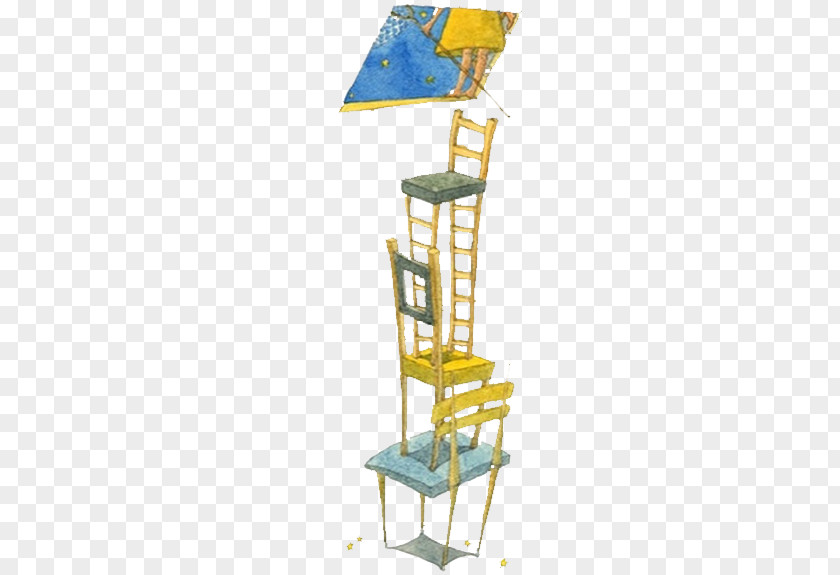 Chair Ladder Watercolor Painting Illustrator Illustration PNG